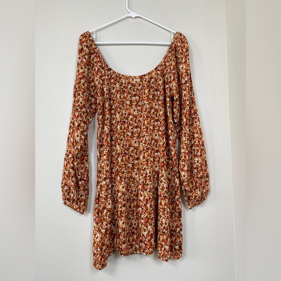 Billabong Floral Fit Long Sleeve Mini Dress Beach Tropical Size SP NWOT - Picture 6 of 13